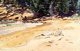 Sand Canvas Paintings - Sand Beach Schooner Head Maine